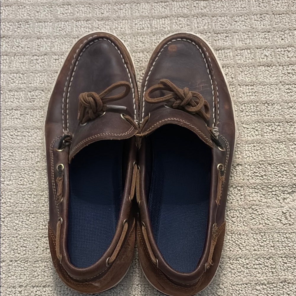 Cole Haan Men's Brown Leather Boat Shoes